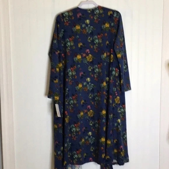 LuLaRoe | Sarah Cardigan Duster Sweater Blue/Fall Floral Medium - Picture 8 of 12